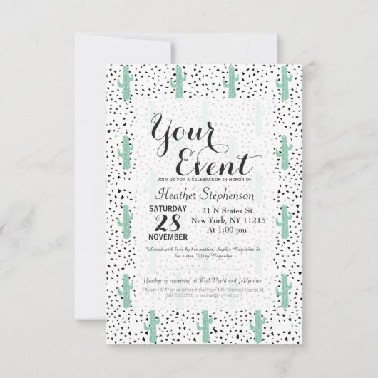 Moderne artistieke Abstracte Cactus en driehoeken Kaart (Voorkant)