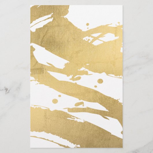 Moderne artistieke Abstracte Faux Gold Brushstroke Flyer (Achterkant)