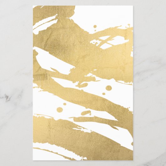 Moderne artistieke Abstracte Faux Gold Brushstroke Flyer (Achterkant)