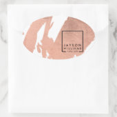 Moderne artistieke Abstracte Faux-Roos Gold-pensee Ovale Sticker (Tas)