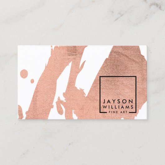 Moderne artistieke Abstracte Faux-Roos Gold-pensee Visitekaartje (Voorkant)