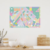 Moderne artistieke Abstracte geometrische tekensti Poster (Keuken)