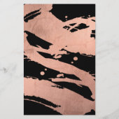 Moderne artistieke Abstracte Roos Gold/zwarte pens Flyer (Achterkant)