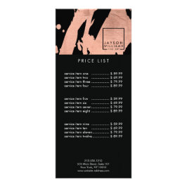 Moderne artistieke Abstracte Roos Gold/zwarte pens Reclamekaart