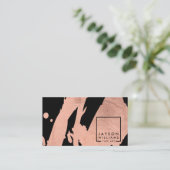 Moderne artistieke Abstracte Roos Gold/zwarte pens Visitekaartje (Staand voorkant)