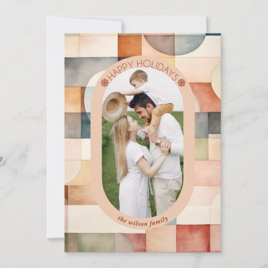 Moderne artistieke Abstracte schilderijfoto Feestdagenkaart (Voorkant)