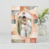 Moderne artistieke Abstracte schilderijfoto Feestdagenkaart (Staand voorkant)