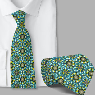 Moderne artistieke blauwe turquoise patroon stropd stropdas