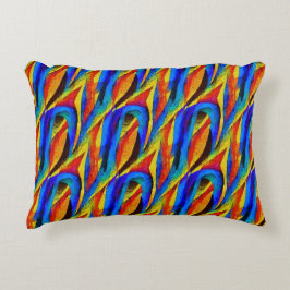 Moderne artistieke boho hand geschilderd veelkleur accent kussen