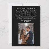 Moderne artistieke bruiloft Dank u Black Brown Save The Date (Achterkant)