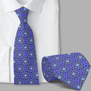 Moderne Artistieke Donkerblauwe Patroon Herenstrik Stropdas