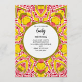 Moderne Artistieke Gele en Roze Abstracte Patroon Kaart (Voorkant)