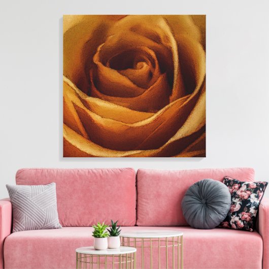 Moderne artistieke gele roos canvas afdruk (Insitu (Woonkamer))