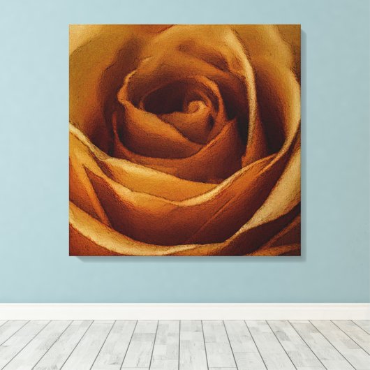 Moderne artistieke gele roos canvas afdruk (Insitu (Houten vloer))