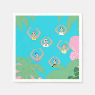 Moderne artistieke gesynchroniseerde zwembad servet