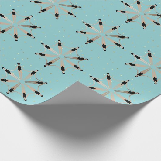 Moderne artistieke gesynchroniseerde zwemmers cadeaupapier (Hoek)