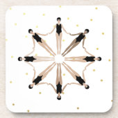 Moderne artistieke gesynchroniseerde zwemmers Gold Bier Onderzetter (Voorkant)