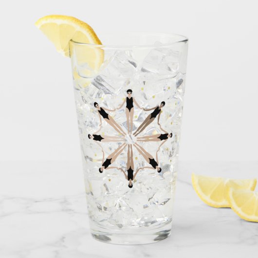 Moderne artistieke gesynchroniseerde zwemmers Gold Glas (Voorkant ijs)