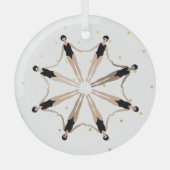 Moderne artistieke gesynchroniseerde zwemmers Gold Glas Ornament (Voorkant)