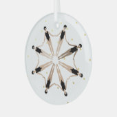 Moderne artistieke gesynchroniseerde zwemmers Gold Glas Ornament (Voorkant links)