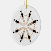 Moderne artistieke gesynchroniseerde zwemmers Gold Keramisch Ornament (Rechts)