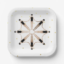 Moderne artistieke gesynchroniseerde zwemmers Gold Papieren Bordje