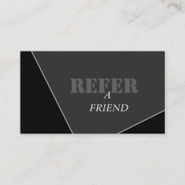 Moderne artistieke grijze monogram aanbevelingskaartje