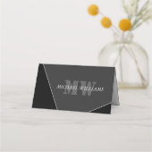 Moderne artistieke grijze monogram afsprakenkaart (Voorkant)