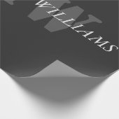 Moderne artistieke grijze monogram cadeaupapier (Hoek)