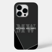 Moderne artistieke grijze monogram Case-Mate iPhone case (Achterkant)