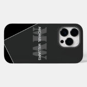 Moderne artistieke grijze monogram Case-Mate iPhone case (Achterkant (horizontaal))