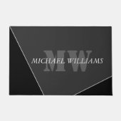 Moderne artistieke grijze monogram deurmat (Voorkant)