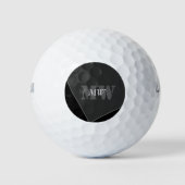 Moderne artistieke grijze monogram golfballen (Voorkant)