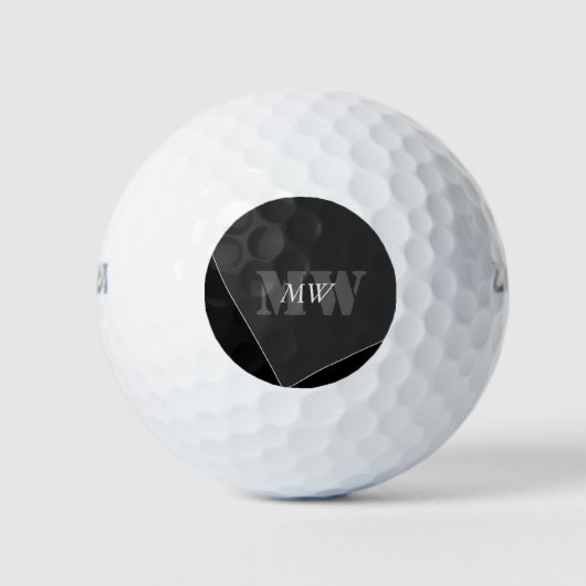 Moderne artistieke grijze monogram golfballen (Voorkant)