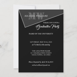 Moderne artistieke grijze monogram kaart