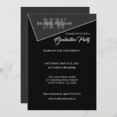 Moderne artistieke grijze monogram kaart (Voorkant / Achterkant)