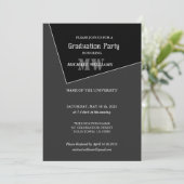 Moderne artistieke grijze monogram kaart (Staand voorkant)