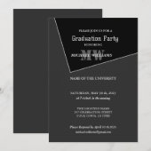 Moderne artistieke grijze monogram kaart (Voorkant / Achterkant)