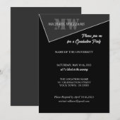 Moderne artistieke grijze monogram kaart (Voorkant / Achterkant)