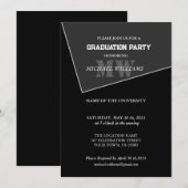 Moderne artistieke grijze monogram kaart (Voorkant / Achterkant)