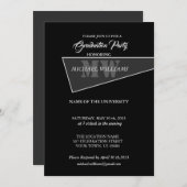 Moderne artistieke grijze monogram kaart (Voorkant / Achterkant)