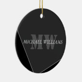 Moderne artistieke grijze monogram keramisch ornament (Rechts)