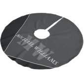 Moderne artistieke grijze monogram kerstboom rok (Gekanteld)