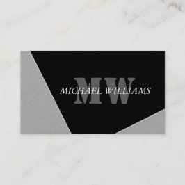 Moderne artistieke grijze monogram klantenkaartje