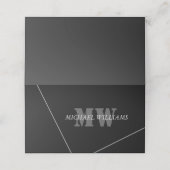 Moderne artistieke grijze monogram klantenkaartje (Buitenkant ongevouwen)