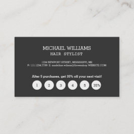 Moderne artistieke grijze monogram klantenkaartje