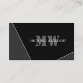 Moderne artistieke grijze monogram klantenkaartje (Voorkant)