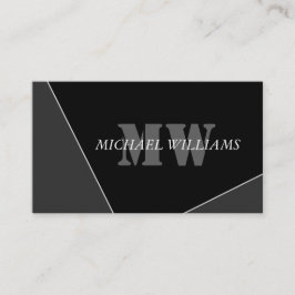 Moderne artistieke grijze monogram klantenkaartje