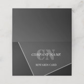 Moderne artistieke grijze monogram klantenkaartje (Buitenkant ongevouwen)