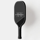 Moderne artistieke grijze monogram pickleball paddle (Links)